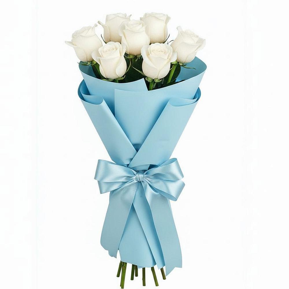 Букет 7 белых роз Проуд в Абраме-Тюбе