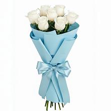 Букет 7 белых роз Проуд в Абраме-Тюбе