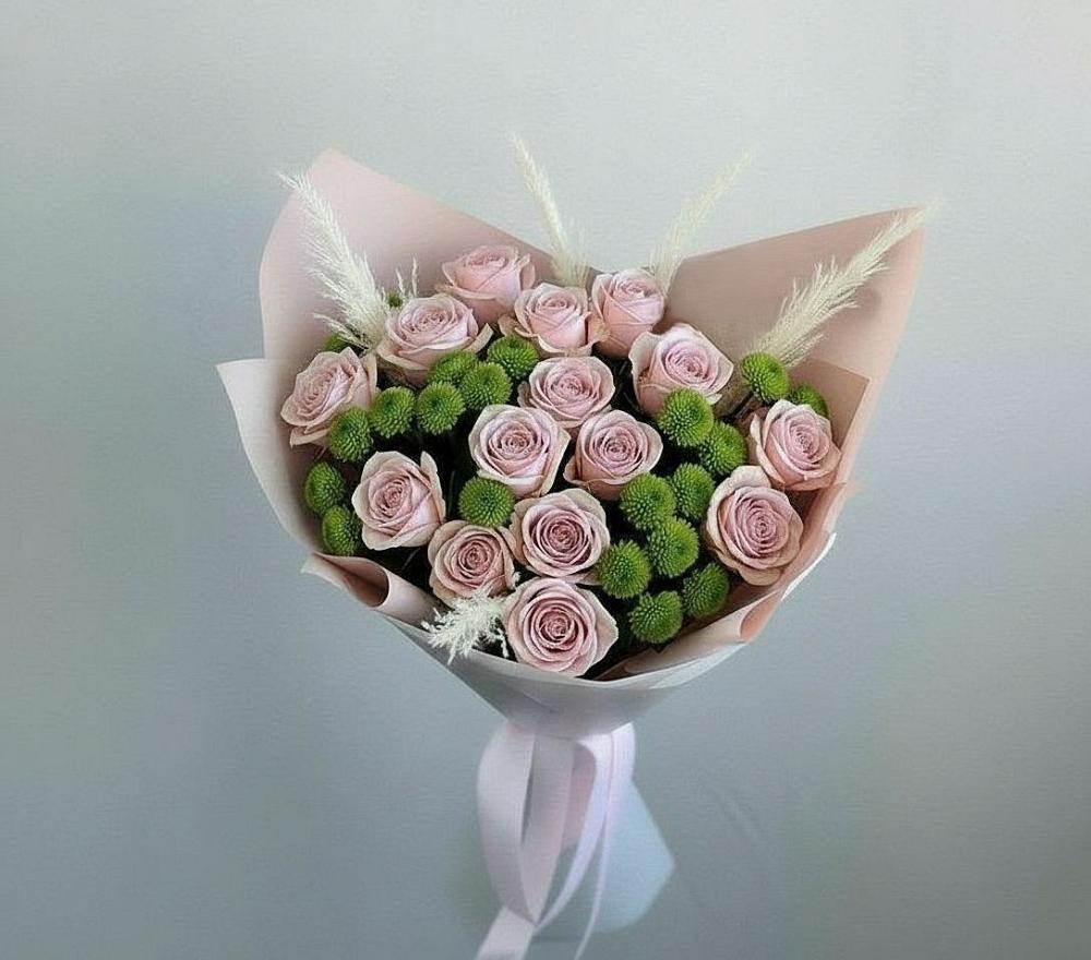 Букет цветов из: Розы и Хризантемы в Абраме-Тюбе