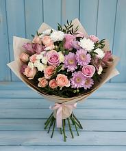 Букет цветов из:  Хризантемы, Розы и Альстромерии #REPLACE_PRED# Абраме-Тюбе