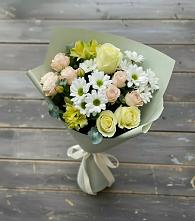 Букет цветов из:  Альстромерии, Розы и Хризантемы в Абраме-Тюбе