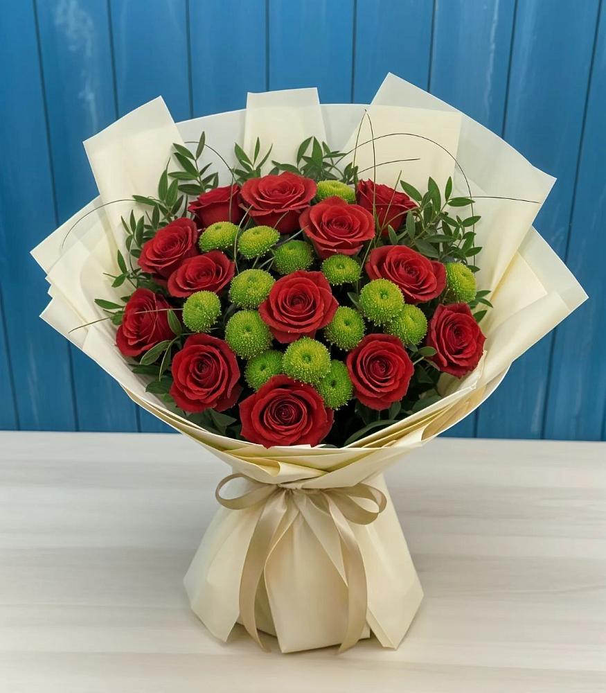 Букет цветов из: Розы и Хризантемы в Абраме-Тюбе